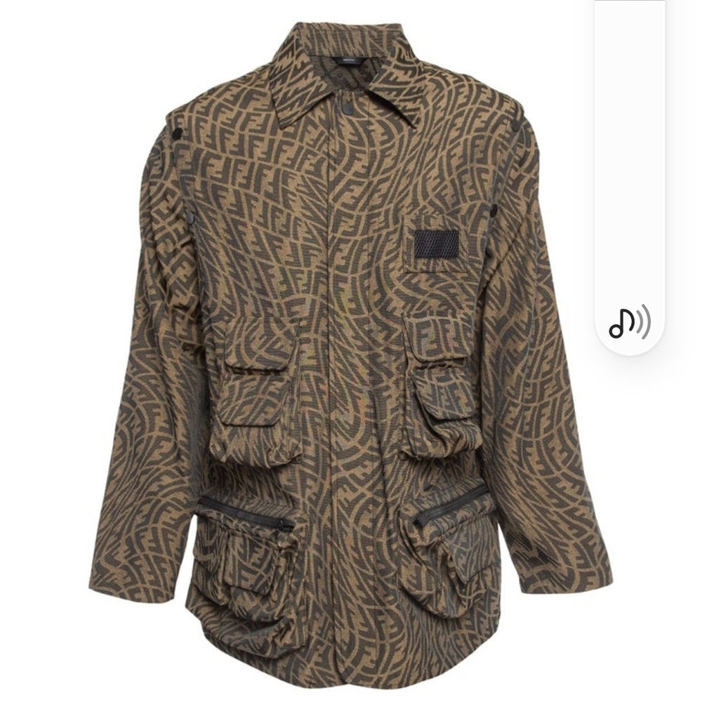 Fendi Black and Brown Convertible Men's Jacket - Picture 4 of 10